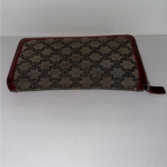 Celine Brown/Beige Canvas/Leather Macadam Envelope Long Clutch Vintage in EUC - Picture 3 of 17